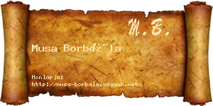 Musa Borbála névjegykártya