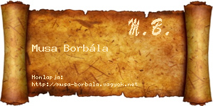 Musa Borbála névjegykártya