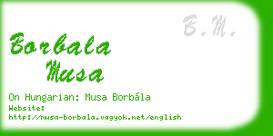 borbala musa business card