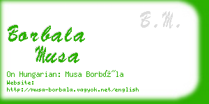borbala musa business card
